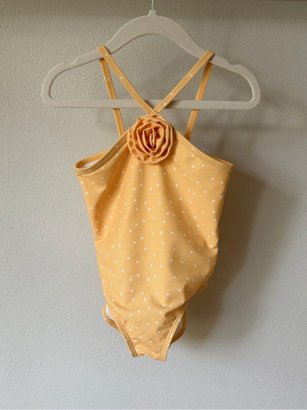 Carter's Yellow Polka Dot One-Piece Swimsuit with Flower